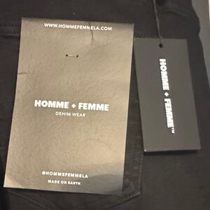 Homme + Femme Black Jeans 44 W NWT